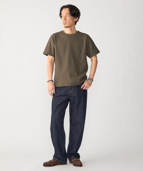SHIPS（シップス）の「SHIPS:〈MADE IN JAPAN〉リンクス ジャカード Tシャツ（Tシャツ/カットソー・メンズ・ホワイト/オリーブ/ネイビー/ダークグレー・X-LARGE/LARGE/MEDIUM/SMALL）」の5枚目の写真