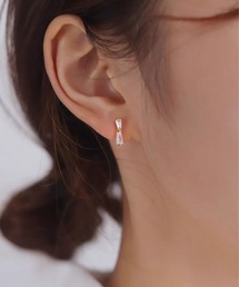 YU-KA:バゲットカットビジューピアス Baguette-cut jewel earrings