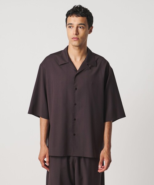 LOEFF(ロエフ)の「<LOEFF>トロピカルウール オープンカラー シャツ MENS(シャツ/ブラウス・メンズ・ワイン/ブラック/ブラウン系・1/2)」の3枚目の写真