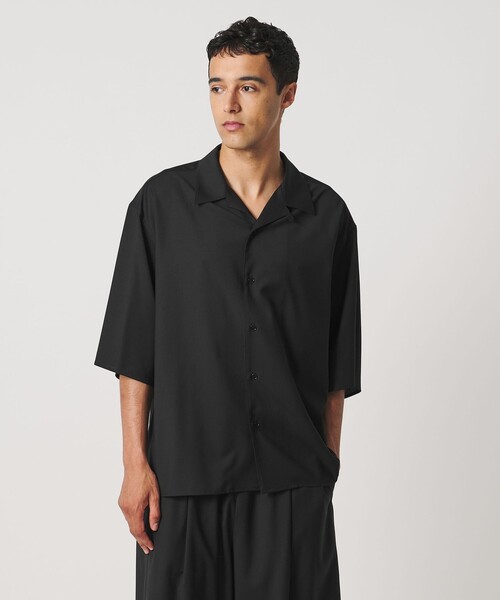 LOEFF(ロエフ)の「<LOEFF>トロピカルウール オープンカラー シャツ MENS(シャツ/ブラウス・メンズ・ワイン/ブラック/ブラウン系・1/2)」の2枚目の写真