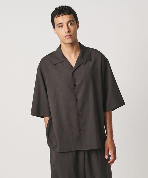 LOEFF(ロエフ)の「<LOEFF>トロピカルウール オープンカラー シャツ MENS(シャツ/ブラウス・メンズ・ワイン/ブラック/ブラウン系・1/2)」の8枚目の写真