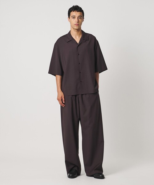 LOEFF(ロエフ)の「<LOEFF>トロピカルウール オープンカラー シャツ MENS(シャツ/ブラウス・メンズ・ワイン/ブラック/ブラウン系・1/2)」の9枚目の写真