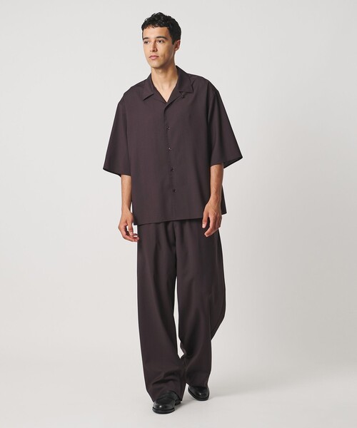 LOEFF(ロエフ)の「<LOEFF>トロピカルウール オープンカラー シャツ MENS(シャツ/ブラウス・メンズ・ワイン/ブラック/ブラウン系・1/2)」の10枚目の写真