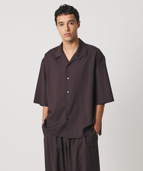 LOEFF(ロエフ)の「<LOEFF>トロピカルウール オープンカラー シャツ MENS(シャツ/ブラウス・メンズ・ワイン/ブラック/ブラウン系・1/2)」の11枚目の写真