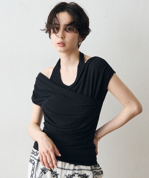 Trish(トリッシュ)の「ドレープカシュクールカットソー(Tシャツ/カットソー・レディース・ブラック/ブラウン/アイボリー・MEDIUM)」の22枚目の写真