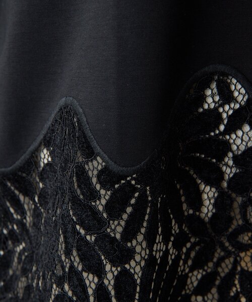 ear PAPILLONNER(イアパピヨネ)の「裾レーストップス【SUM1 STYLE】(Tシャツ/カットソー・レディース・ブラック/ホワイト/サンドベージュ・FREE)」の10枚目の写真