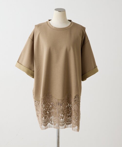ear PAPILLONNER(イアパピヨネ)の「裾レーストップス【SUM1 STYLE】(Tシャツ/カットソー・レディース・ブラック/ホワイト/サンドベージュ・FREE)」の19枚目の写真