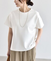 quaranciel:〈洗濯機可能〉ライト ポンチ バック ボタン ショートスリーブ TEE