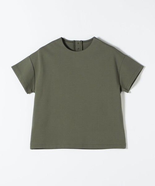 quaranciel（カランシエル）の「quaranciel:〈洗濯機可能〉ライト ポンチ バック ボタン ショートスリーブ TEE（Tシャツ/カットソー・レディース・ブラック/オフホワイト/カーキ・ONE SIZE）」の22枚目の写真