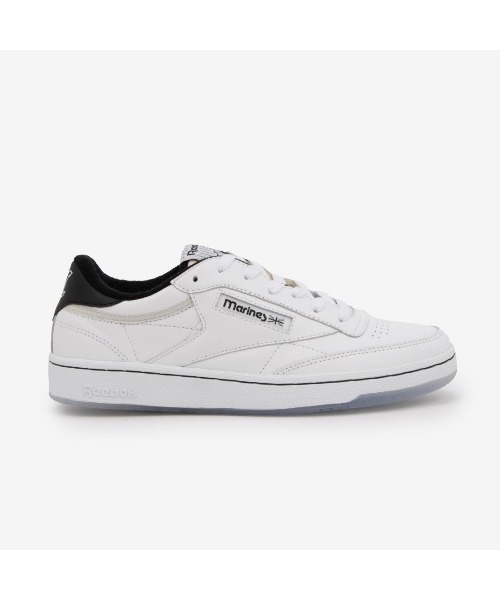 Reebok（リーボック）の「【別注】クラブシー ヴィンテージ マリーンズ / CLUB C 85 VINTAGE MARINES（スニーカー・メンズ・ホワイト×ブラック・25.0cm/24.0cm/24.5cm/23.5cm/25.5cm/23.0cm/22.5cm/28.5cm/28.0cm/27.5cm/27.0cm/26.5cm/26.0cm/29.0cm）」の2枚目の写真
