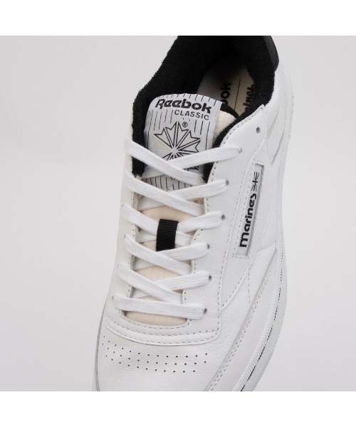 Reebok（リーボック）の「【別注】クラブシー ヴィンテージ マリーンズ / CLUB C 85 VINTAGE MARINES（スニーカー・メンズ・ホワイト×ブラック・25.0cm/24.0cm/24.5cm/23.5cm/25.5cm/23.0cm/22.5cm/28.5cm/28.0cm/27.5cm/27.0cm/26.5cm/26.0cm/29.0cm）」の7枚目の写真