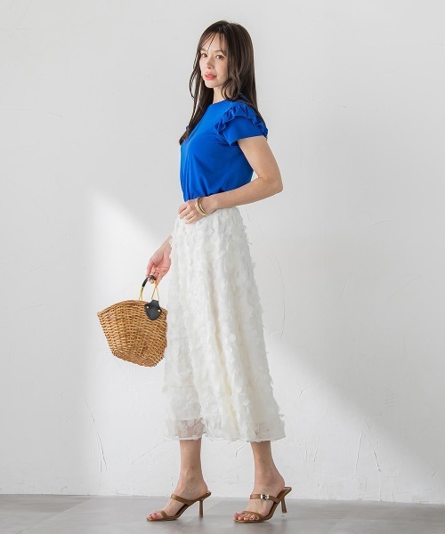 Viaggio Blu(ビアッジョブルー)の「【WEB限定】ショルダーフリルカットソー(Tシャツ/カットソー・レディース・ホワイト/ブルー系その他/ネイビー/ピンク・S/M)」の15枚目の写真