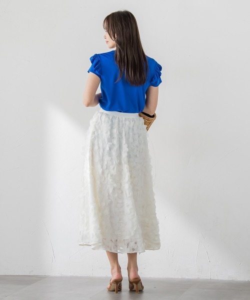 Viaggio Blu(ビアッジョブルー)の「【WEB限定】ショルダーフリルカットソー(Tシャツ/カットソー・レディース・ホワイト/ブルー系その他/ネイビー/ピンク・S/M)」の16枚目の写真