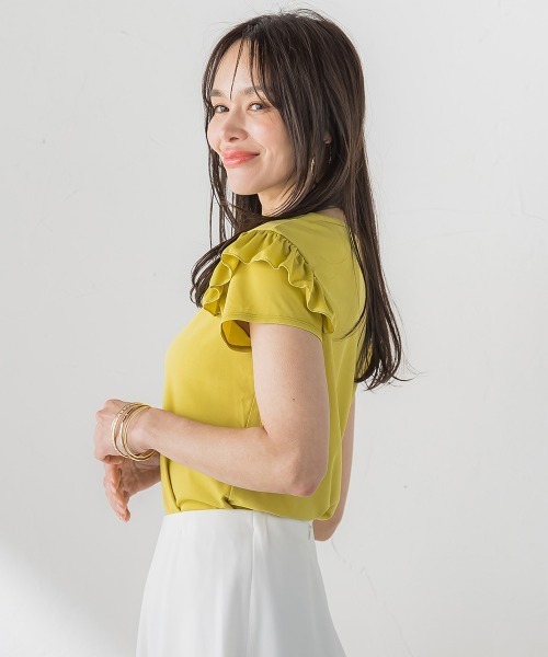 Viaggio Blu(ビアッジョブルー)の「【WEB限定】ショルダーフリルカットソー(Tシャツ/カットソー・レディース・ホワイト/ブルー系その他/ネイビー/ピンク・S/M)」の19枚目の写真