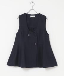 URBAN RESEARCH ROSSO WOMEN | Mewl Uネックリネンツイードジレ(ダウンベスト)