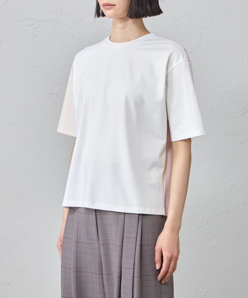 CAST:(キャストコロン)の「【接触冷感・UV対策】カラーブロックカットソー(Tシャツ/カットソー・レディース・ホワイト/グレー系その他2/オフホワイト・M)」の10枚目の写真