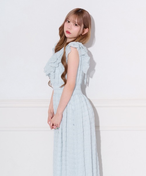 apres jour（アプレジュール）の「ドットフリルデザインワンピース（ワンピース・レディース・オフホワイト/ラベンダー/ライトイエロー/ライトブルー・SMALL/MEDIUM/X-LARGE）」の5枚目の写真