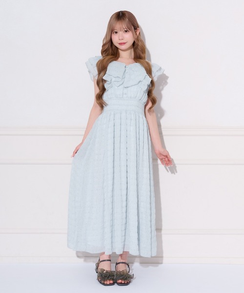 apres jour（アプレジュール）の「ドットフリルデザインワンピース（ワンピース・レディース・オフホワイト/ラベンダー/ライトイエロー/ライトブルー・SMALL/MEDIUM/X-LARGE）」の8枚目の写真