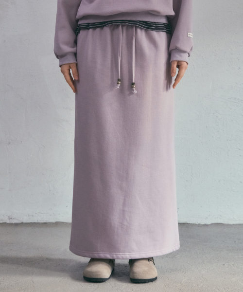 OURNOSTALGIA(アワー ノスタルジア)の「Cozy Henry Long Skirt_Vintage Pink(O25-SK21)(スカート・レディース・ピンク・FREE)」の2枚目の写真