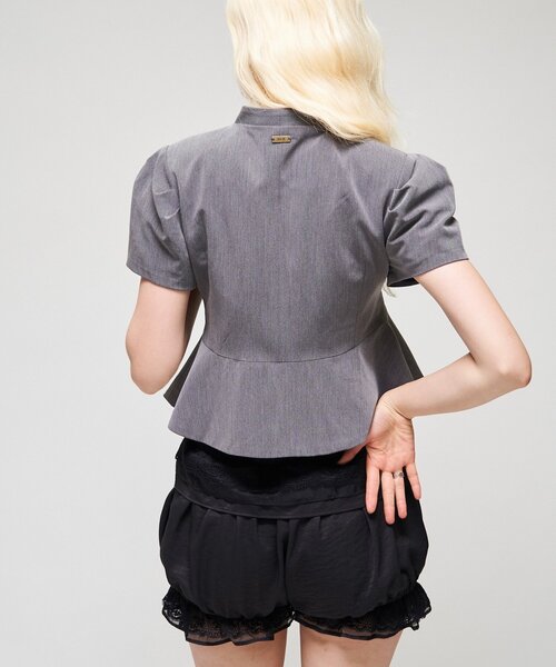 Six M(シックスエム)の「【SixM】Chic Puff Jacket(テーラードジャケット・レディース・グレー/ブラック・FREE)」の14枚目の写真