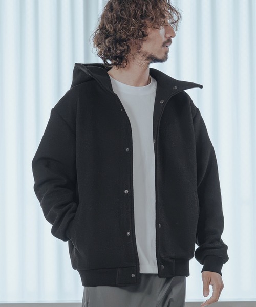 Magine(マージン)の「mj11744-Sliver Knit Snap Hooded Parka パーカー(MGN-263-018)(その他アウター・メンズ・ブラック/ブラウン/ワイン・44/46/48)」の1枚目の写真