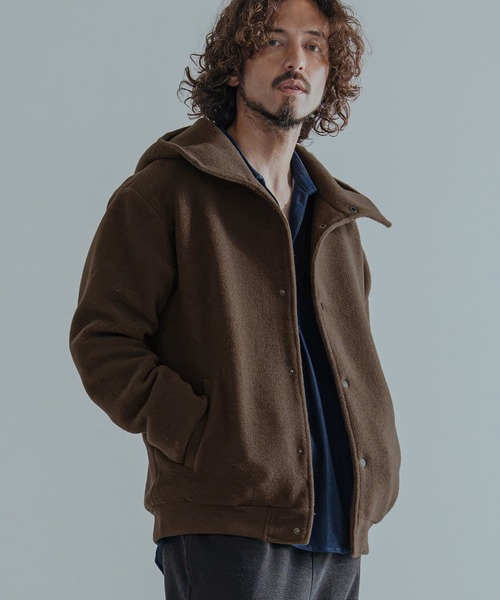 Magine(マージン)の「mj11744-Sliver Knit Snap Hooded Parka パーカー(MGN-263-018)(その他アウター・メンズ・ブラック/ブラウン/ワイン・44/46/48)」の4枚目の写真