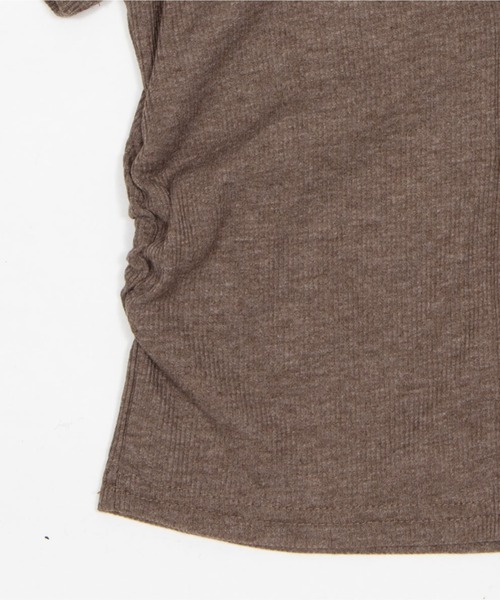 dispark(ディスパーク)の「DISPARK/ボーダードッキングフーディー(Tシャツ/カットソー・レディース・チャコールグレー/ブラウン・FREE)」の6枚目の写真