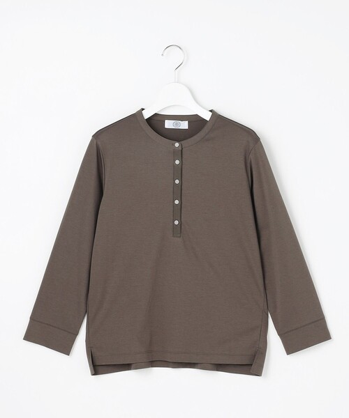 J.PRESS Ladies(J.プレス レディス)の「ドライポンチ ヘンリーネック カットソー(Tシャツ/カットソー・レディース・ピーコックグリーン系/ライトグレー系・SMALL)」の11枚目の写真