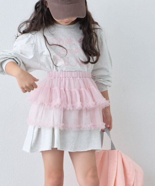 CIAOPANIC TYPY(チャオパニックティピー)の「【KIDS】レイヤードチュールミニスカート/WEB限定カラーあり(スカート・キッズ・ブラック/グレー/ピンク/ホワイト・ONE SIZE)」の20枚目の写真