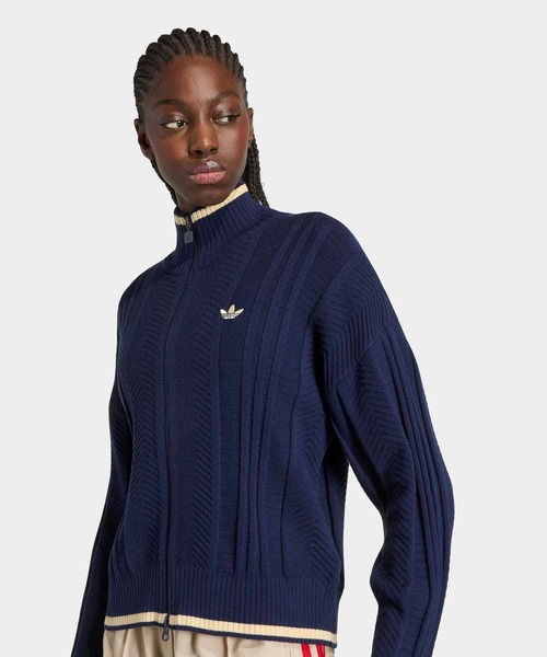 adidas(アディダス)の「ファイヤーバード ケーブルニットトラックトップ / ジャージ / トラックジャケット / アディダスオリジナルス adidas Originals(ジャージ・レディース・ブルー・XX-LARGE/LARGE/MEDIUM/SMALL/X-LARGE/X-SMALL)」の3枚目の写真