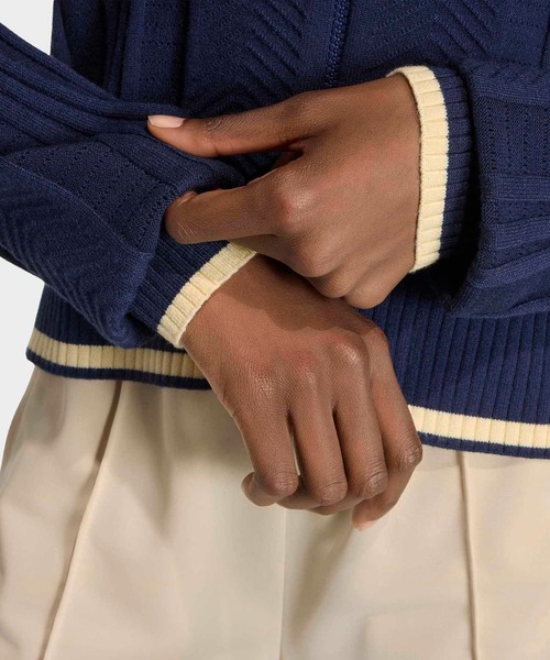 adidas(アディダス)の「ファイヤーバード ケーブルニットトラックトップ / ジャージ / トラックジャケット / アディダスオリジナルス adidas Originals(ジャージ・レディース・ブルー・XX-LARGE/LARGE/MEDIUM/SMALL/X-LARGE/X-SMALL)」の4枚目の写真