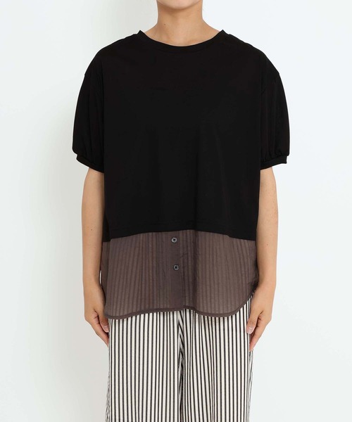 HEART MARKET（ハートマーケット）の「異素材レイヤードプルオーバー（Tシャツ/カットソー・レディース・ブルー系/ベージュ系/ブラック/ホワイト・FREE）」の21枚目の写真