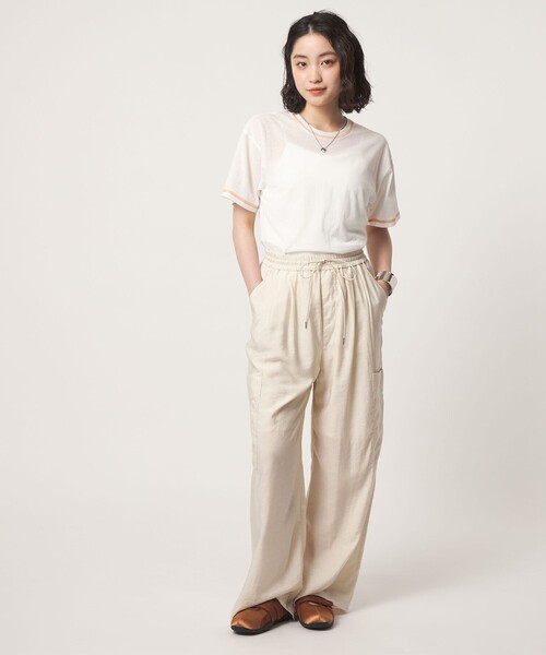 CITEN(シテン)の「<CITEN>サテンカーゴパンツ(カーゴパンツ・レディース・ナチュラル/ワイン・M/S)」の4枚目の写真