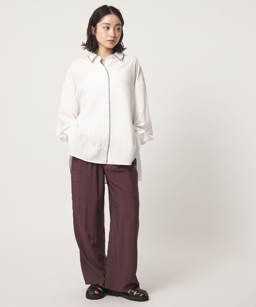 CITEN(シテン)の「<CITEN>サテンカーゴパンツ(カーゴパンツ・レディース・ナチュラル/ワイン・M/S)」の6枚目の写真