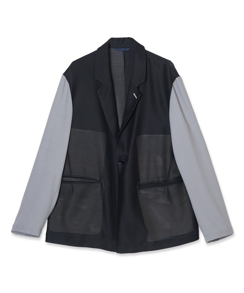DISCOVERED（ディスカバード）の「TAILORED MESH JACKET（テーラードジャケット・メンズ・ネイビー系/ブラック・1/3）」の5枚目の写真