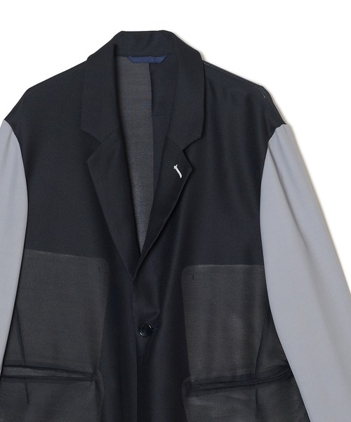 DISCOVERED（ディスカバード）の「TAILORED MESH JACKET（テーラードジャケット・メンズ・ネイビー系/ブラック・1/3）」の9枚目の写真