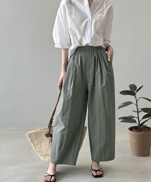 ギャザータックバレルレッグパンツ