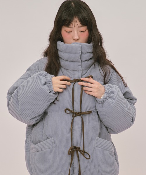 loin nuit(�������j���C)��ribbon padding blouson / ���{���p�f�B���O�u���]��(�u���]��)