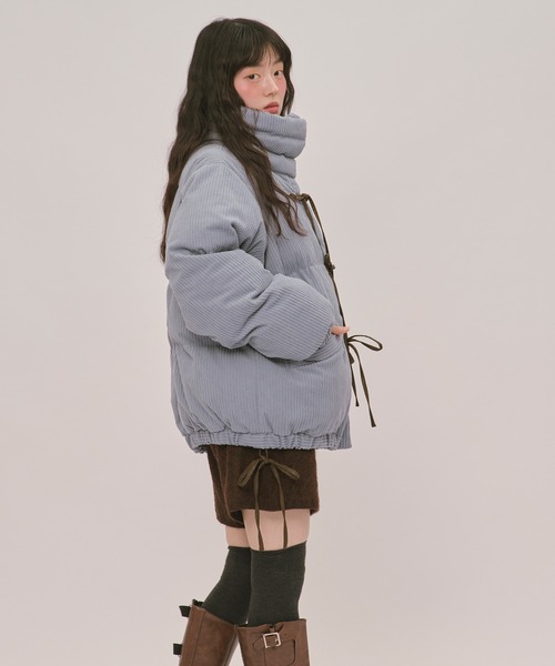 loin nuit(ロワンニュイ)の「ribbon padding blouson / リボンパディングブルゾン(ブルゾン・レディース・ブルー/ブラウン/ライトベージュ/アイボリー・FREE)」の15枚目の写真