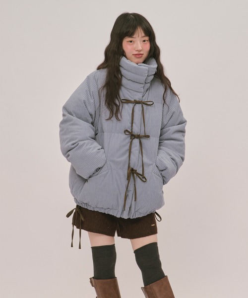 loin nuit(ロワンニュイ)の「ribbon padding blouson / リボンパディングブルゾン(ブルゾン・レディース・ブルー/ブラウン/ライトベージュ/アイボリー・FREE)」の13枚目の写真