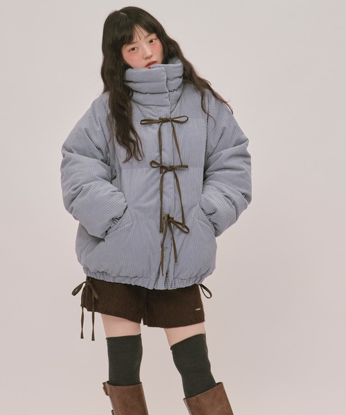 loin nuit(ロワンニュイ)の「ribbon padding blouson / リボンパディングブルゾン(ブルゾン・レディース・ブルー/ブラウン/ライトベージュ/アイボリー・FREE)」の12枚目の写真