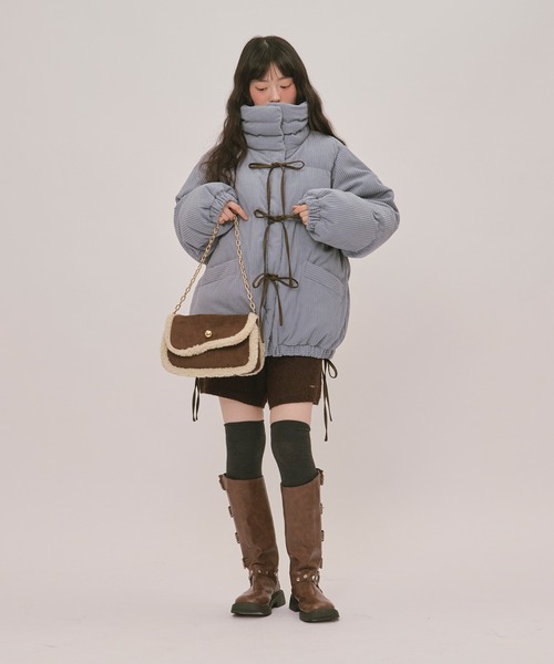 loin nuit(ロワンニュイ)の「ribbon padding blouson / リボンパディングブルゾン(ブルゾン・レディース・ブルー/ブラウン/ライトベージュ/アイボリー・FREE)」の19枚目の写真