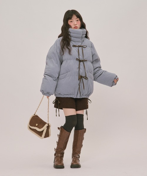 loin nuit(ロワンニュイ)の「ribbon padding blouson / リボンパディングブルゾン(ブルゾン・レディース・ブルー/ブラウン/ライトベージュ/アイボリー・FREE)」の20枚目の写真
