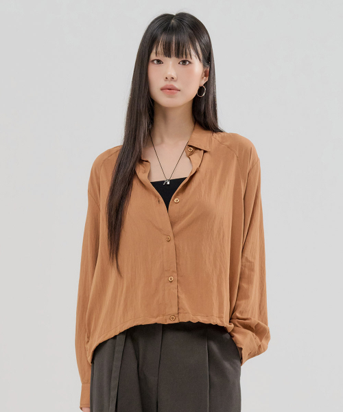 CHASECULT(チェイスカルト)の「レディース 裾変形シャツ-FERG5461B08(シャツ/ブラウス・レディース・ブラウン・FRE)」の1枚目の写真