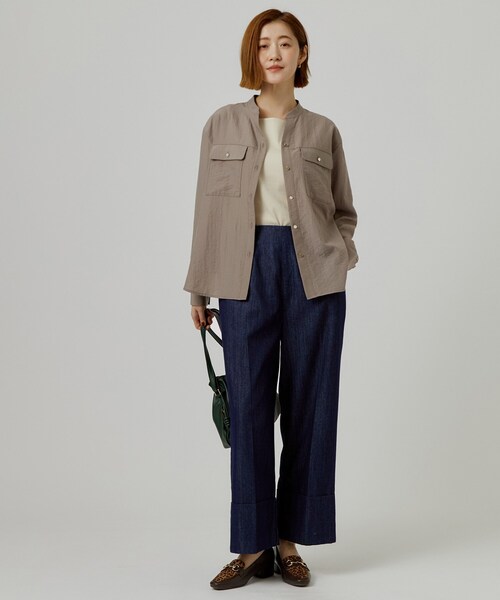 grove(グローブ)の「ダブルヘムワイドデニムパンツ(デニムパンツ・レディース・ネイビー/ブラック・01/02/03/04/05)」の8枚目の写真