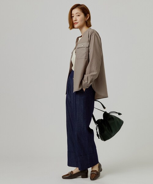 grove(グローブ)の「ダブルヘムワイドデニムパンツ(デニムパンツ・レディース・ネイビー/ブラック・01/02/03/04/05)」の9枚目の写真