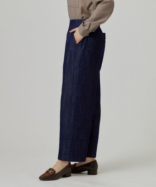 grove(グローブ)の「ダブルヘムワイドデニムパンツ(デニムパンツ・レディース・ネイビー/ブラック・01/02/03/04/05)」の12枚目の写真
