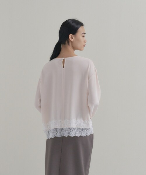 cloenc(クロエンス)の「【手洗い可】レースドッキングブラウス 万能インナー(シャツ/ブラウス・レディース・ブラウン系/オフホワイト・02/00)」の5枚目の写真