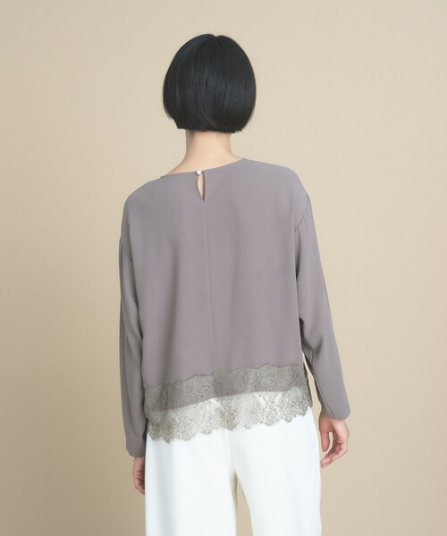 cloenc(クロエンス)の「【手洗い可】レースドッキングブラウス 万能インナー(シャツ/ブラウス・レディース・ブラウン系/オフホワイト・02/00)」の11枚目の写真