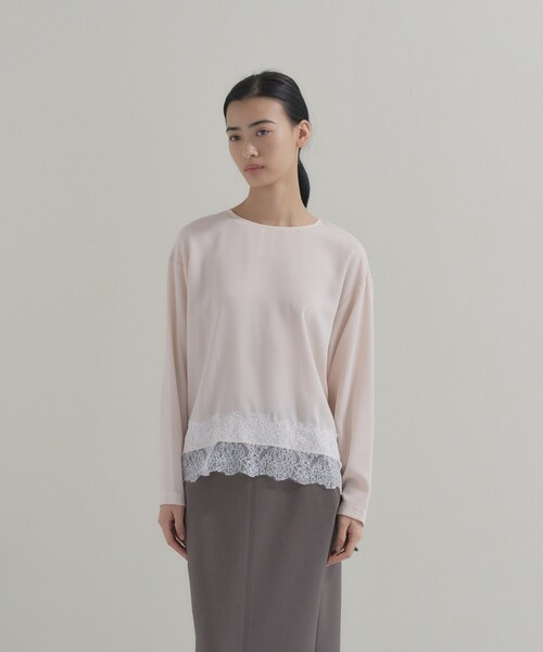 cloenc(クロエンス)の「【手洗い可】レースドッキングブラウス 万能インナー(シャツ/ブラウス・レディース・ブラウン系/オフホワイト・02/00)」の22枚目の写真